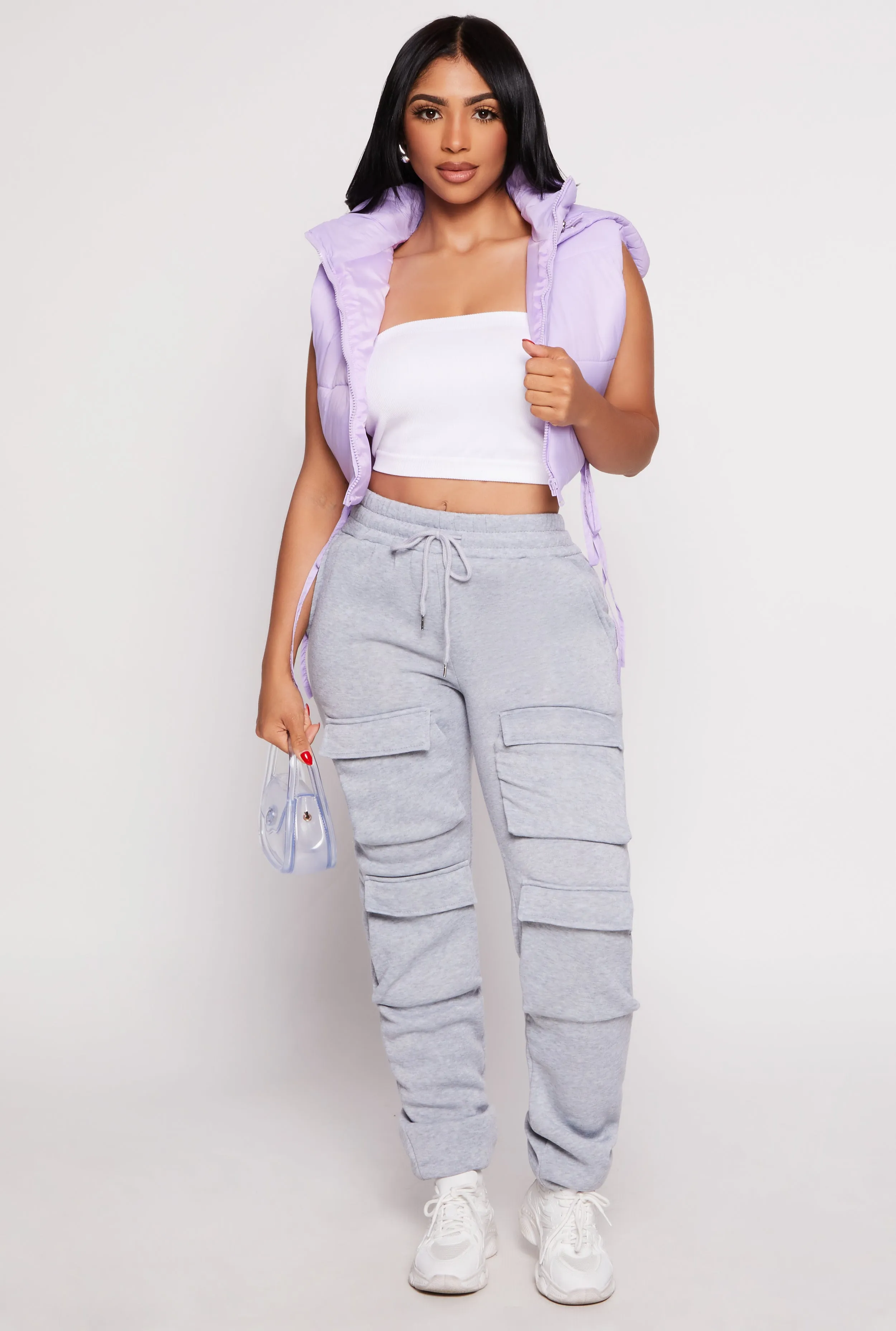 Fleece Drawstring Double Cargo Pocket Joggers sold by Rainbow