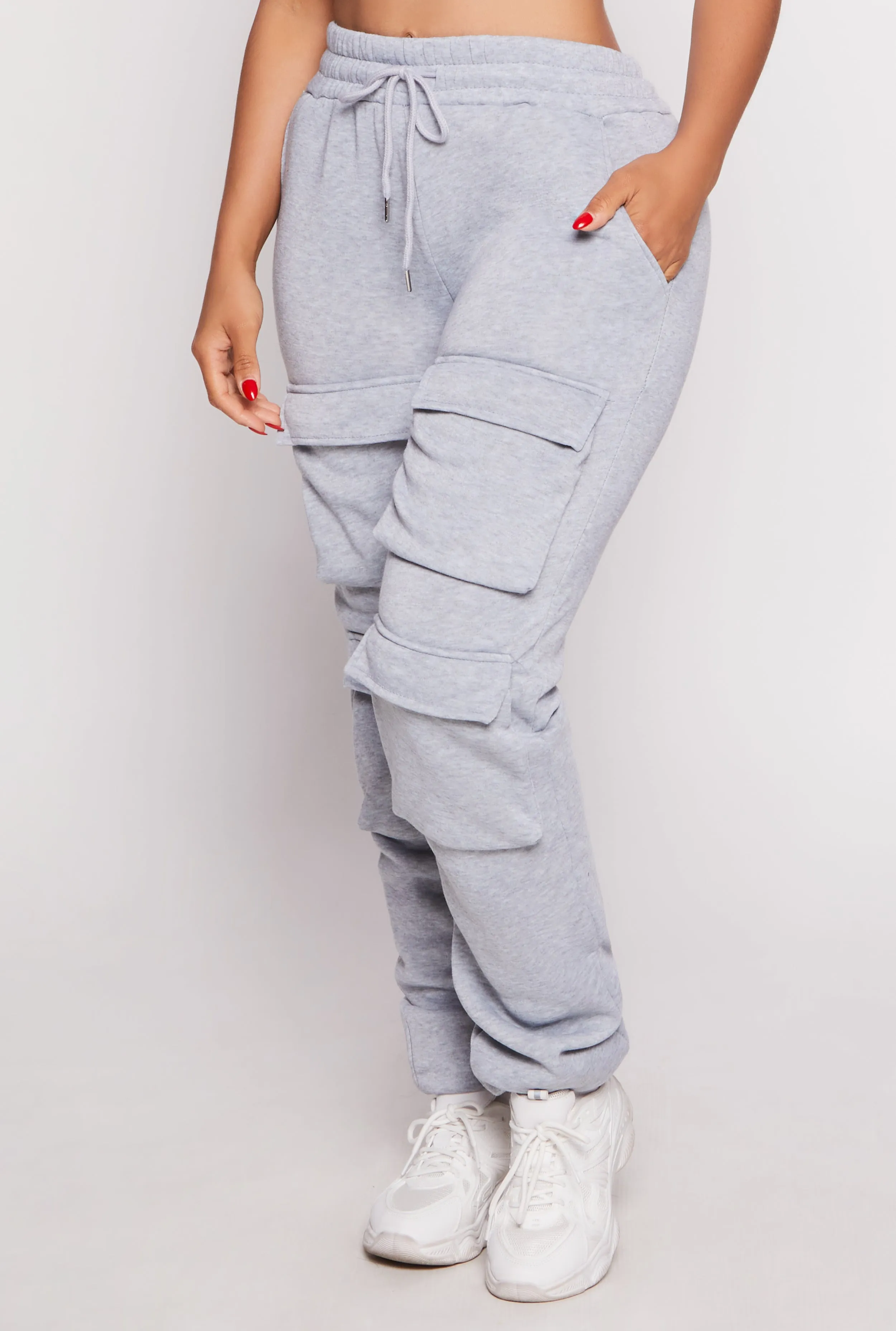 Fleece Drawstring Double Cargo Pocket Joggers sold by Rainbow product image thumbnail 2