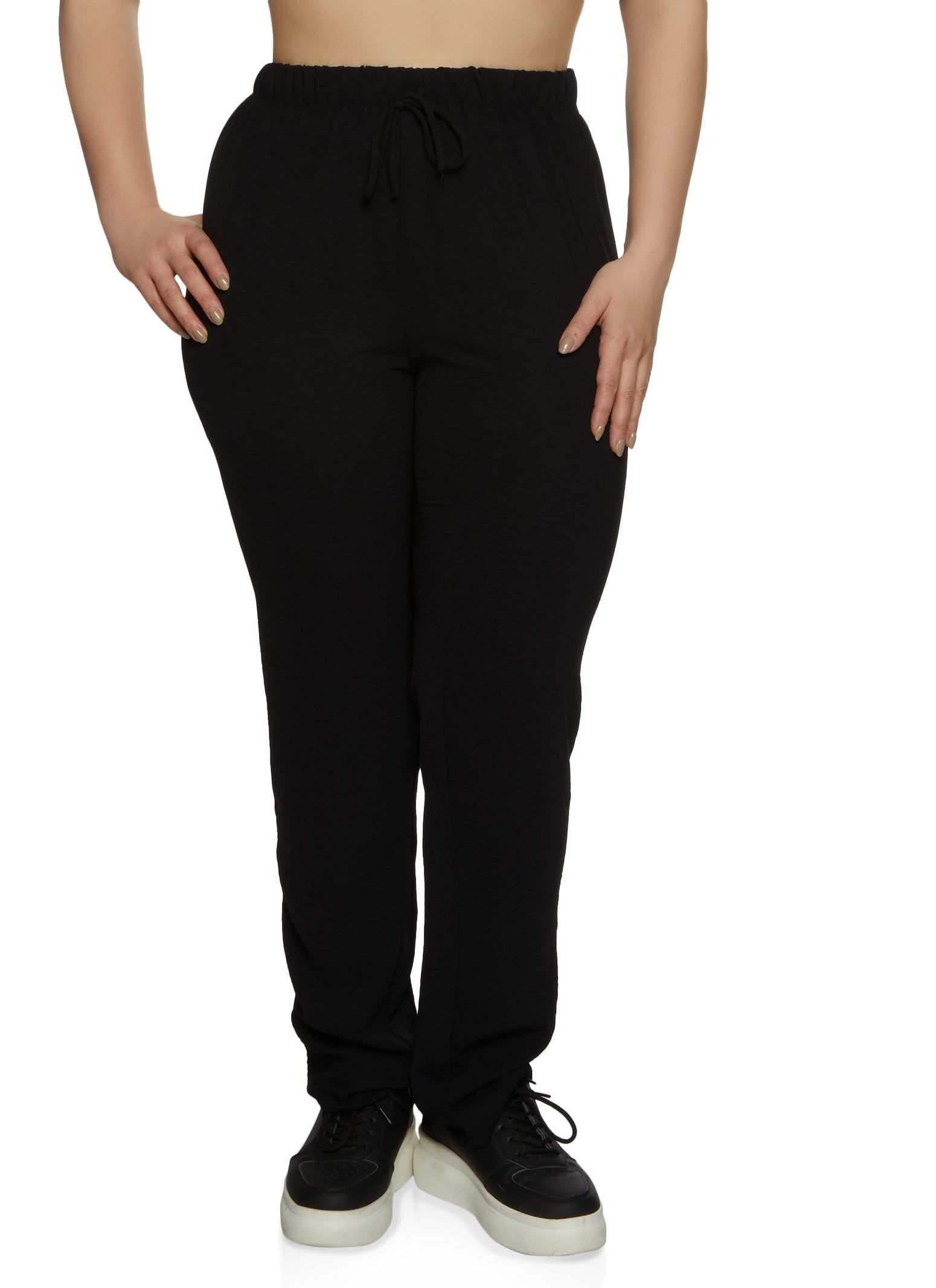 Plus Size Solid Fleece Drawstring Joggers sold by Rainbow