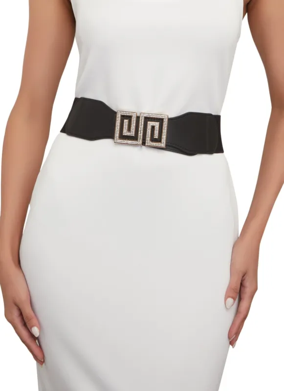 Geo Buckle Stretch Belt sold by Rainbow