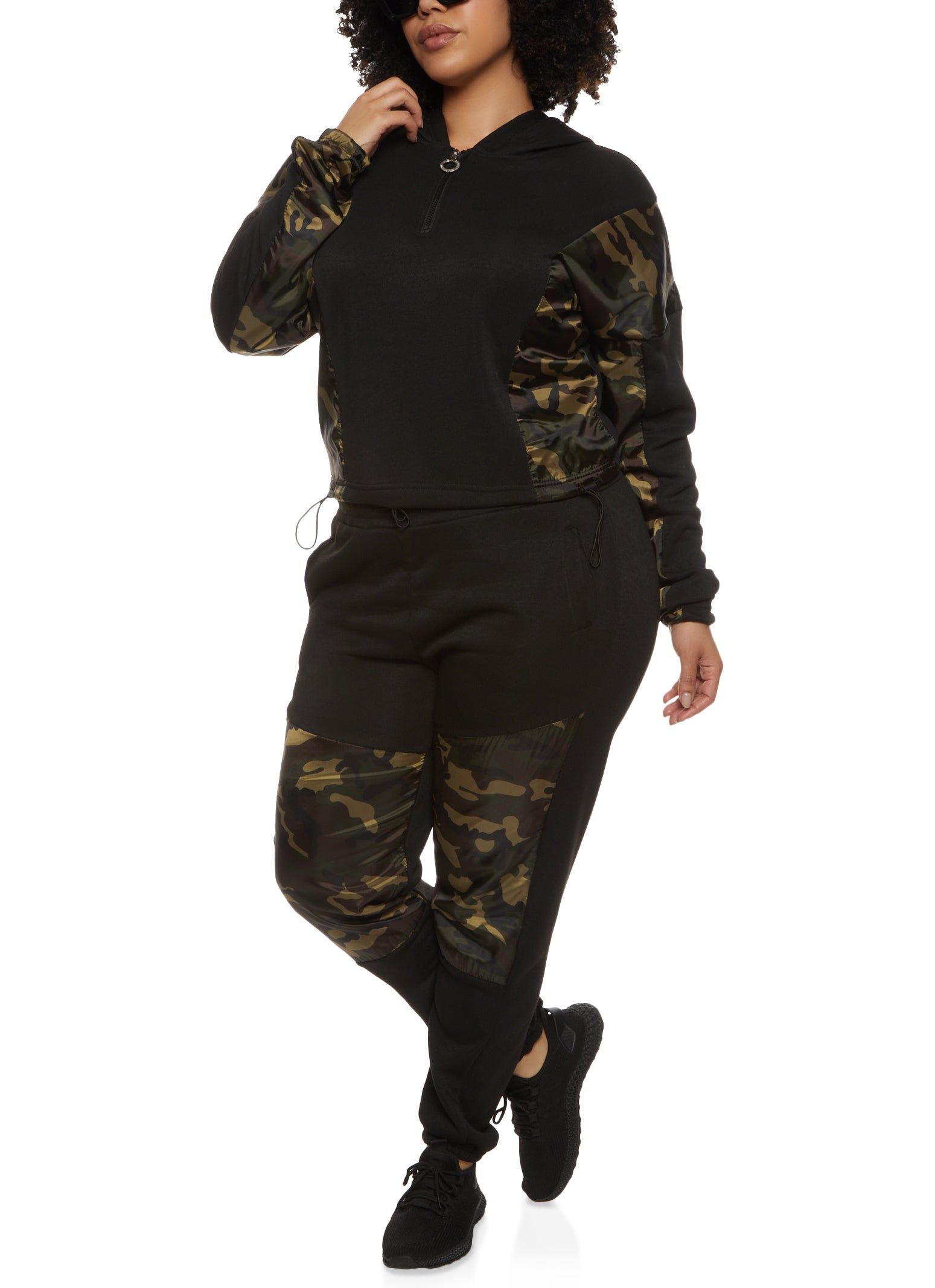 Plus Size Camo Color Block Pullover Hoodie sold by Rainbow product image thumbnail 2