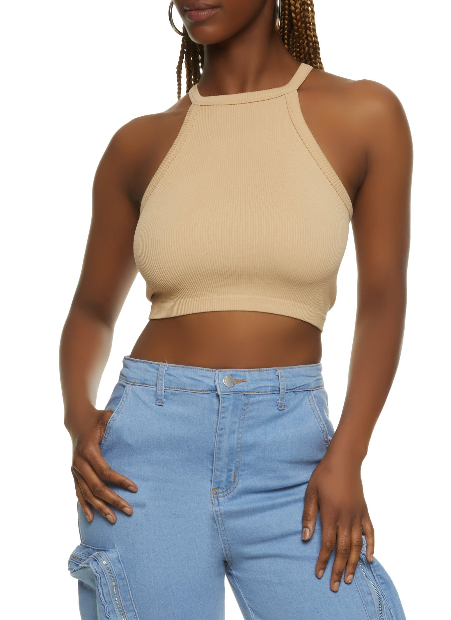 Seamless High Neck Cropped Cami sold by Rainbow