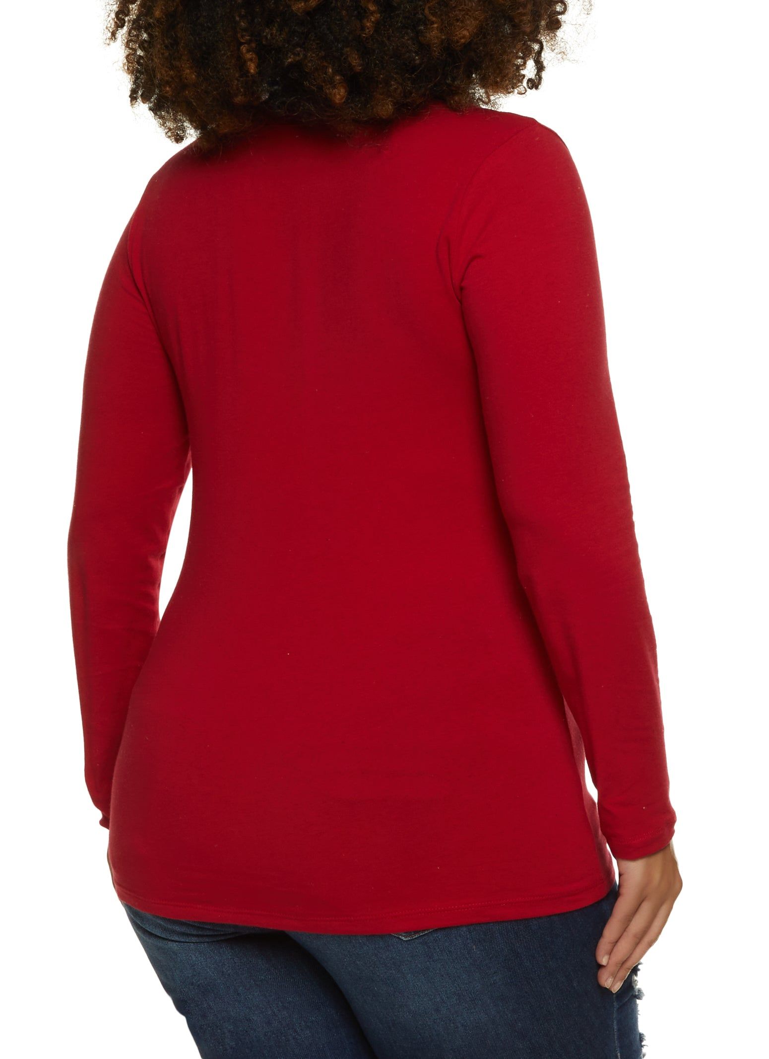 Plus Size Basic Long Sleeve Scoop Neck Top sold by Rainbow product image thumbnail 2