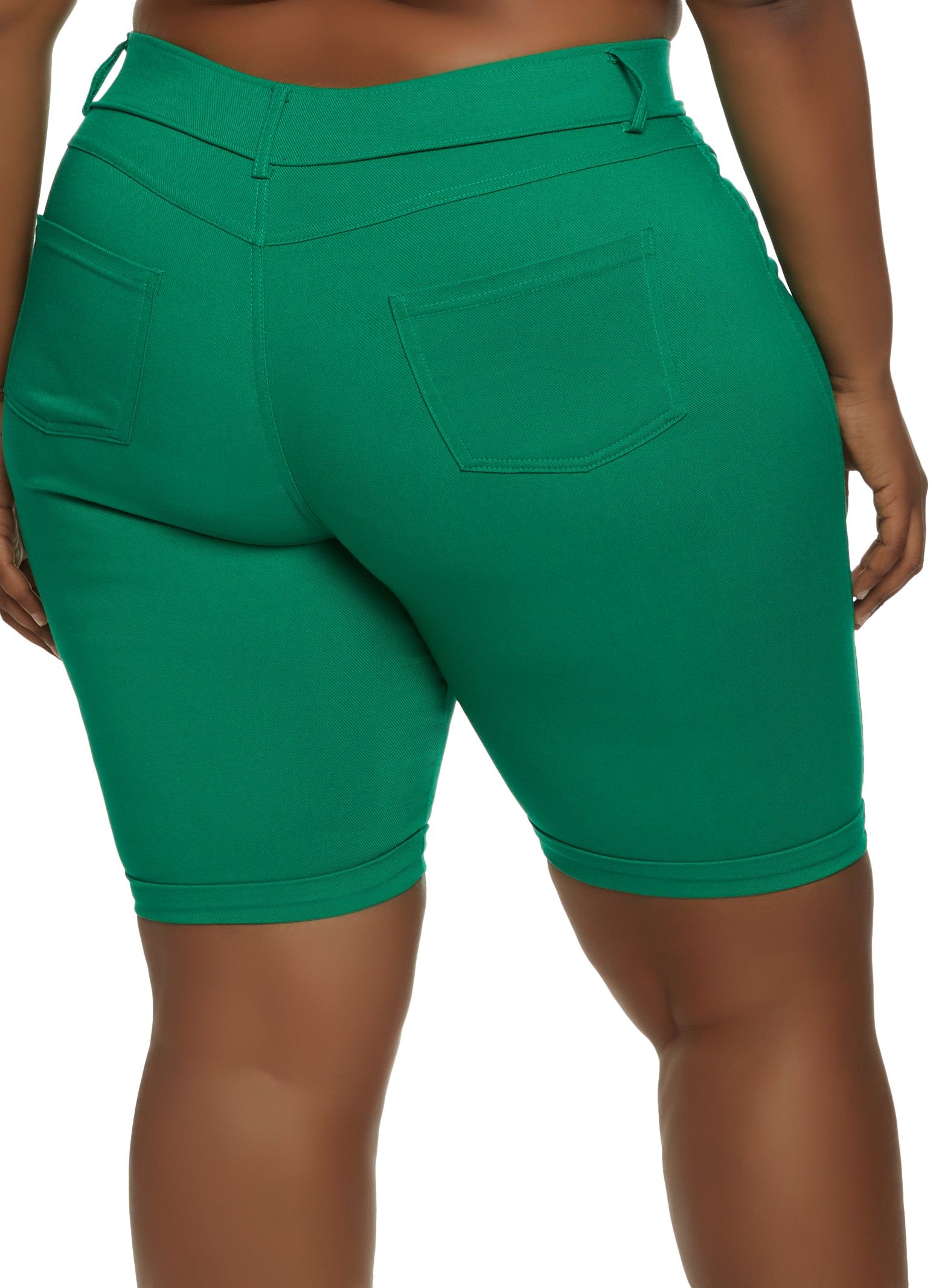 Plus Size Faux Buttons Bermuda Shorts sold by Rainbow product image thumbnail 2