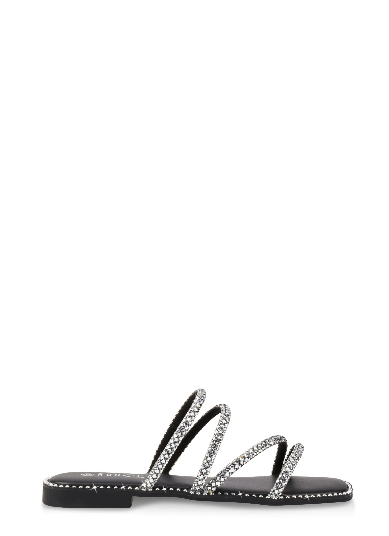 Studded Trim Strappy Rhinestone Slide Sandals sold by Rainbow product image thumbnail 2