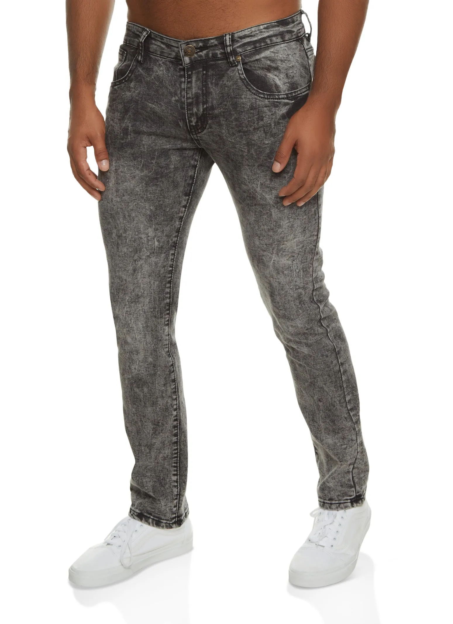 Mens Acid Wash Skinny Jeans sold by Rainbow