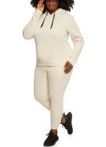 Plus Size Solid Pullover Hoodie sold by Rainbow