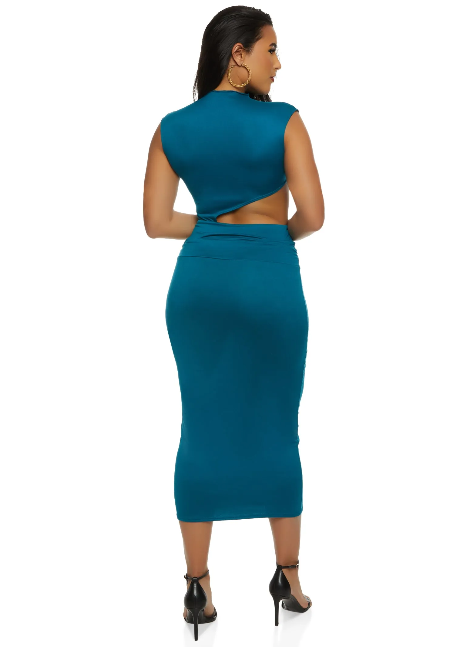 Ruched Cut Out Bodycon Maxi Dress sold by Rainbow product image thumbnail 3
