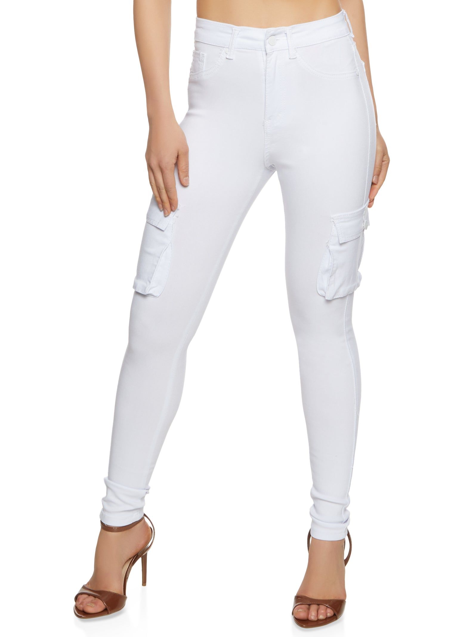 Hyperstretch Buttoned Skinny Cargo Pants sold by Rainbow