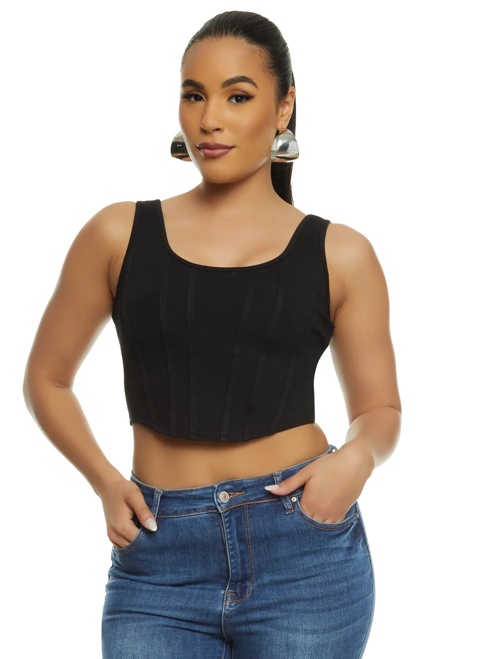Snatched Cropped Tank Corset Top sold by Rainbow