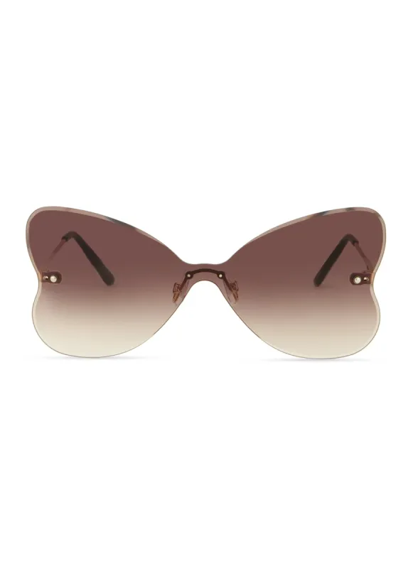 Heart Shape Rimless Shield Sunglasses sold by Rainbow
