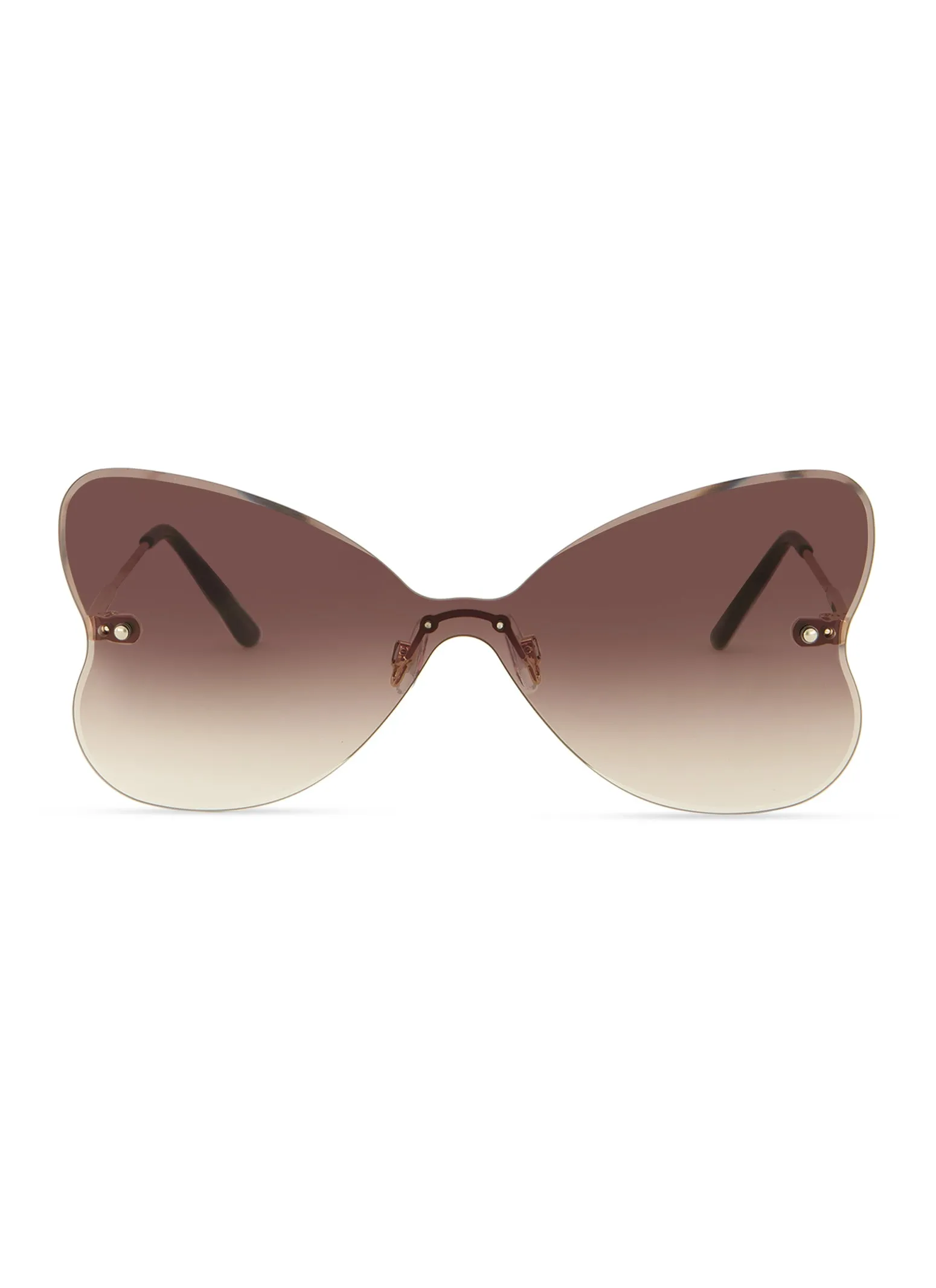 Heart Shape Rimless Shield Sunglasses sold by Rainbow