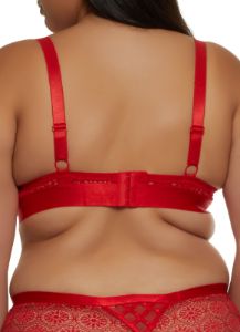 Plus Size Fishnet Detail Plunge Bra sold by Rainbow