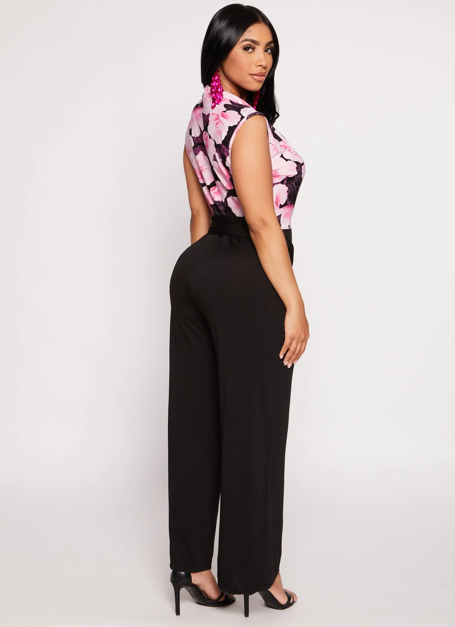 Printed Faux Wrap Tie Waist Jumpsuit sold by Rainbow product image thumbnail 3