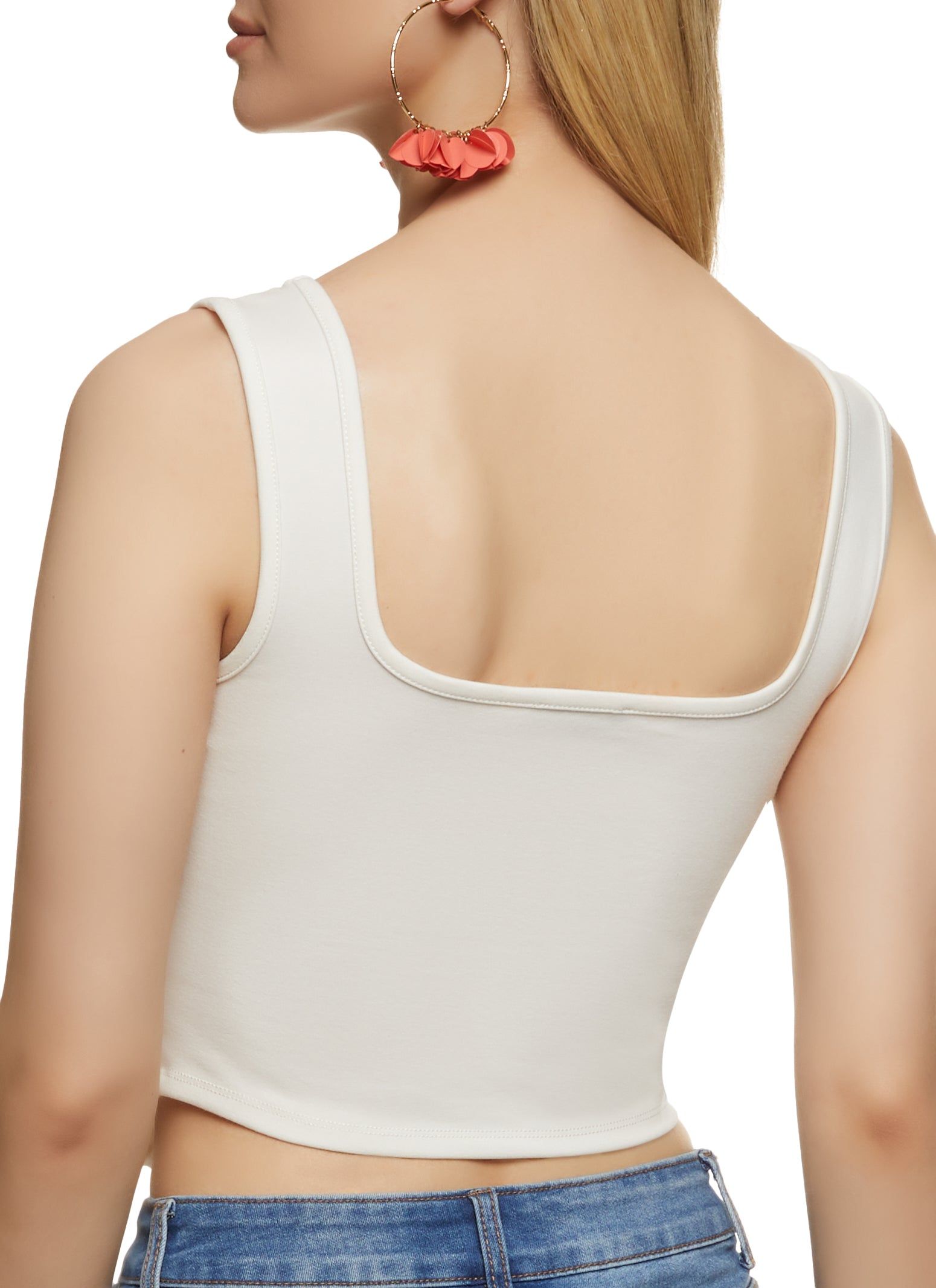 Ponte Square Neck Corset Crop Top sold by Rainbow product image thumbnail 2