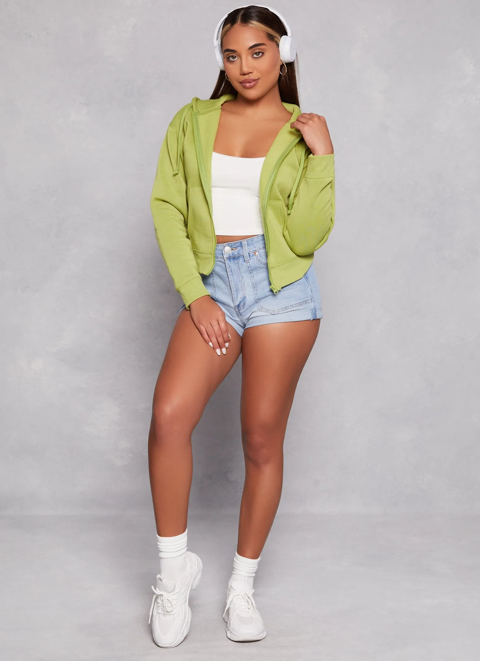 Fleece Zip Front Hooded Sweatshirt sold by Rainbow product image thumbnail 2