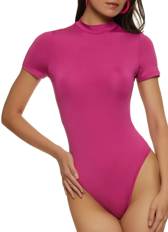 Short Sleeve Mock Neck Bodysuit sold by Rainbow