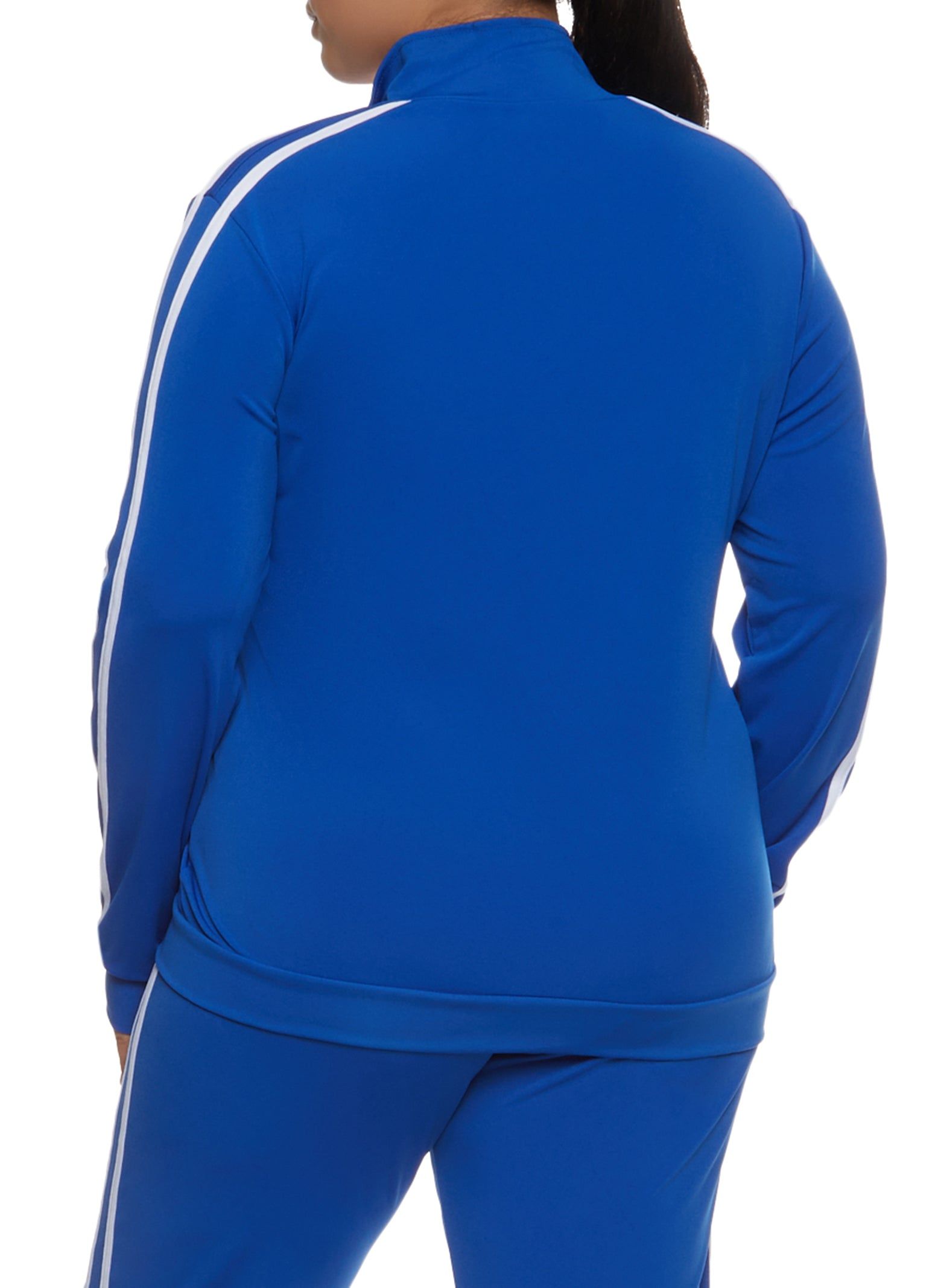 Plus Size Varsity Striped Zip Front Track Jacket sold by Rainbow product image thumbnail 3