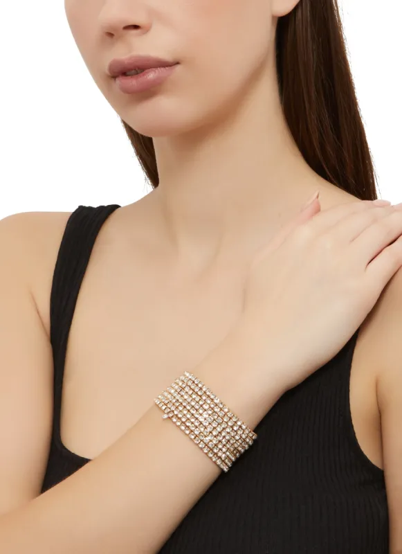 Rhinestone Stretch Bracelets Set of 8 sold by Rainbow
