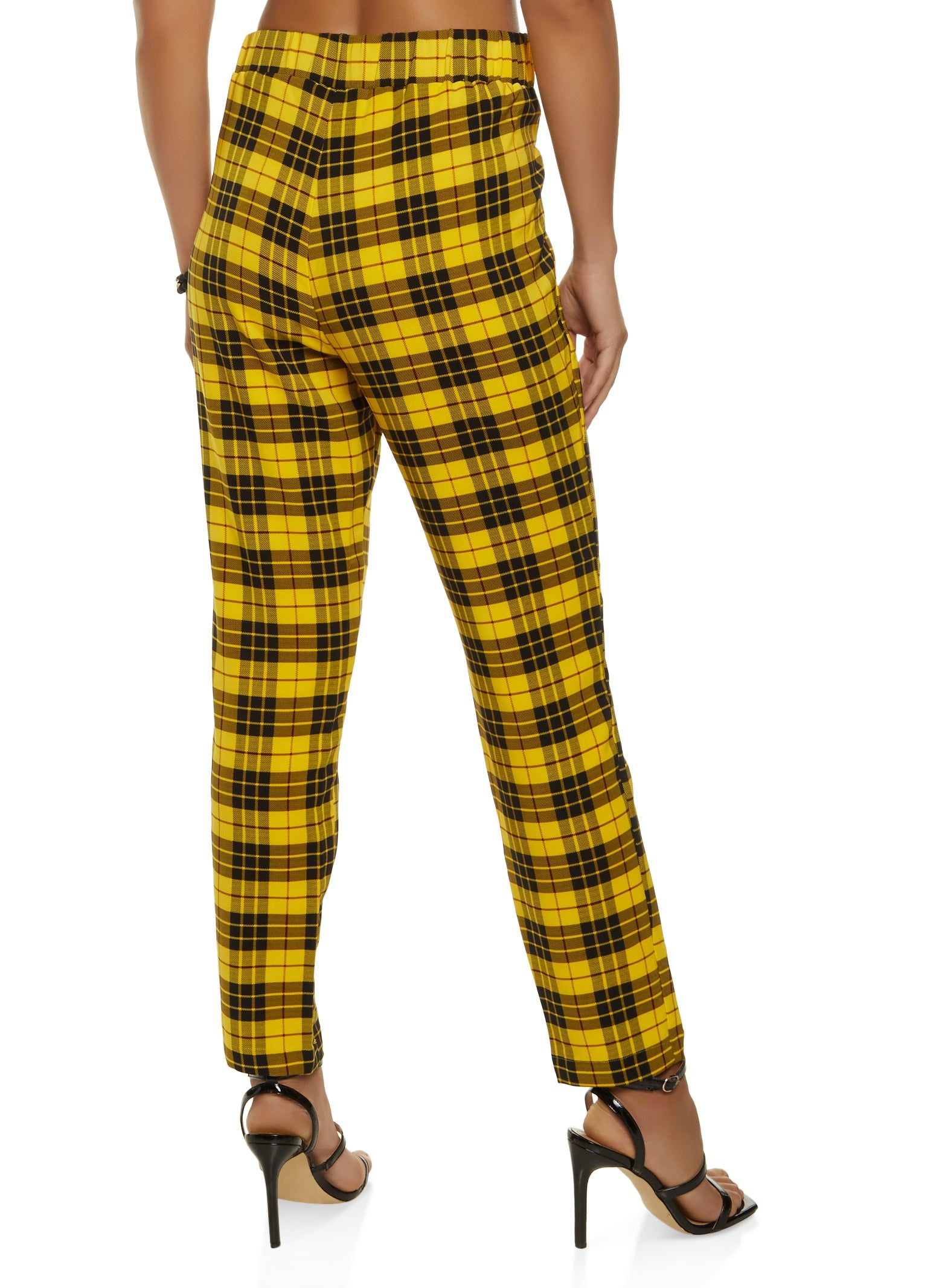 Paper Bag Tie Waist Plaid Print Pants sold by Rainbow product image thumbnail 2