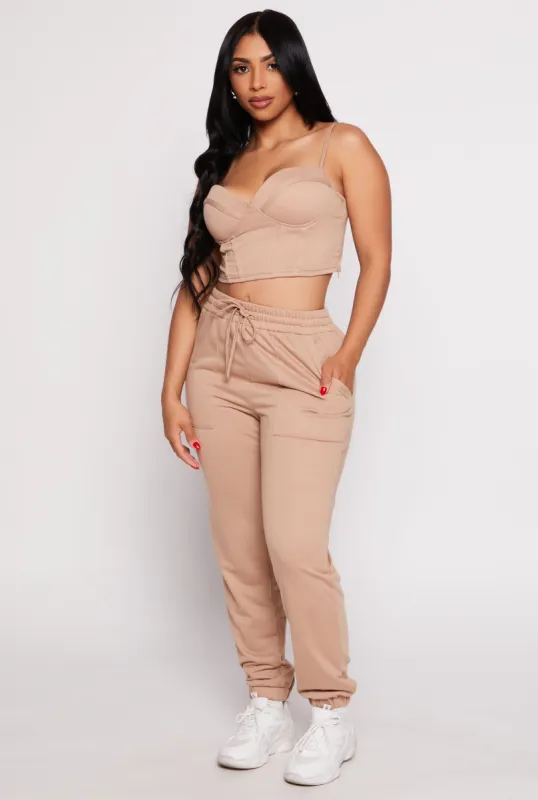Haute Monde High Waist Drawstring Joggers sold by Rainbow