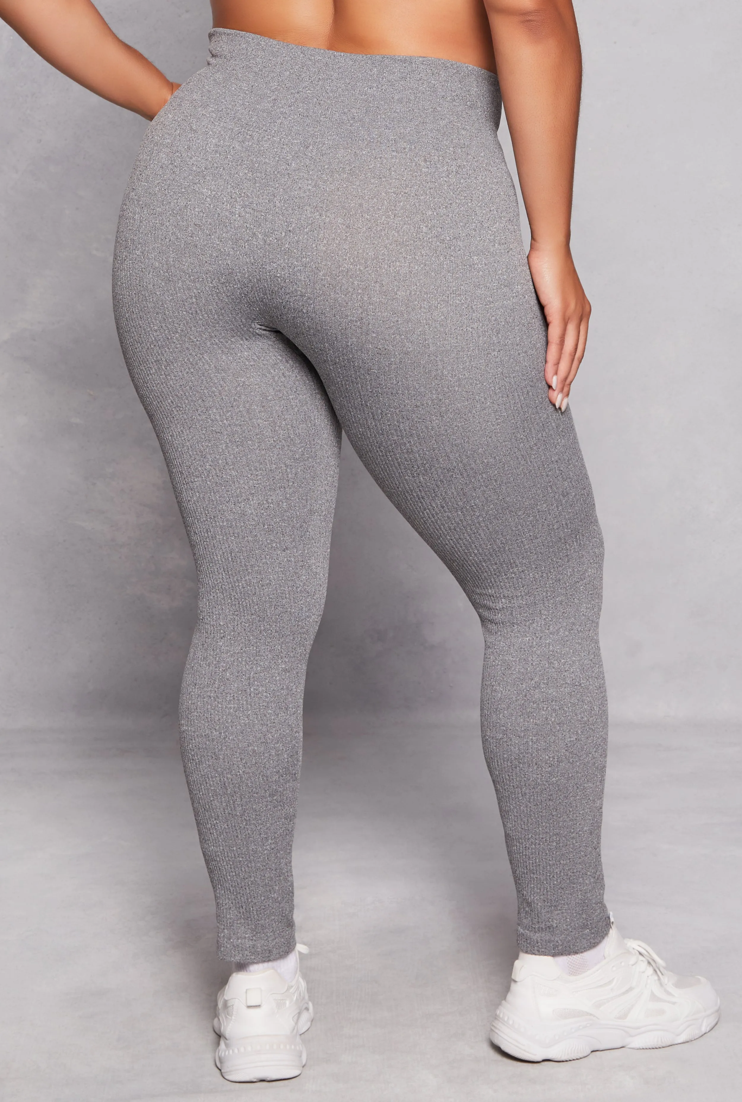Plus Size Seamless Ribbed High Waist Leggings sold by Rainbow product image thumbnail 3