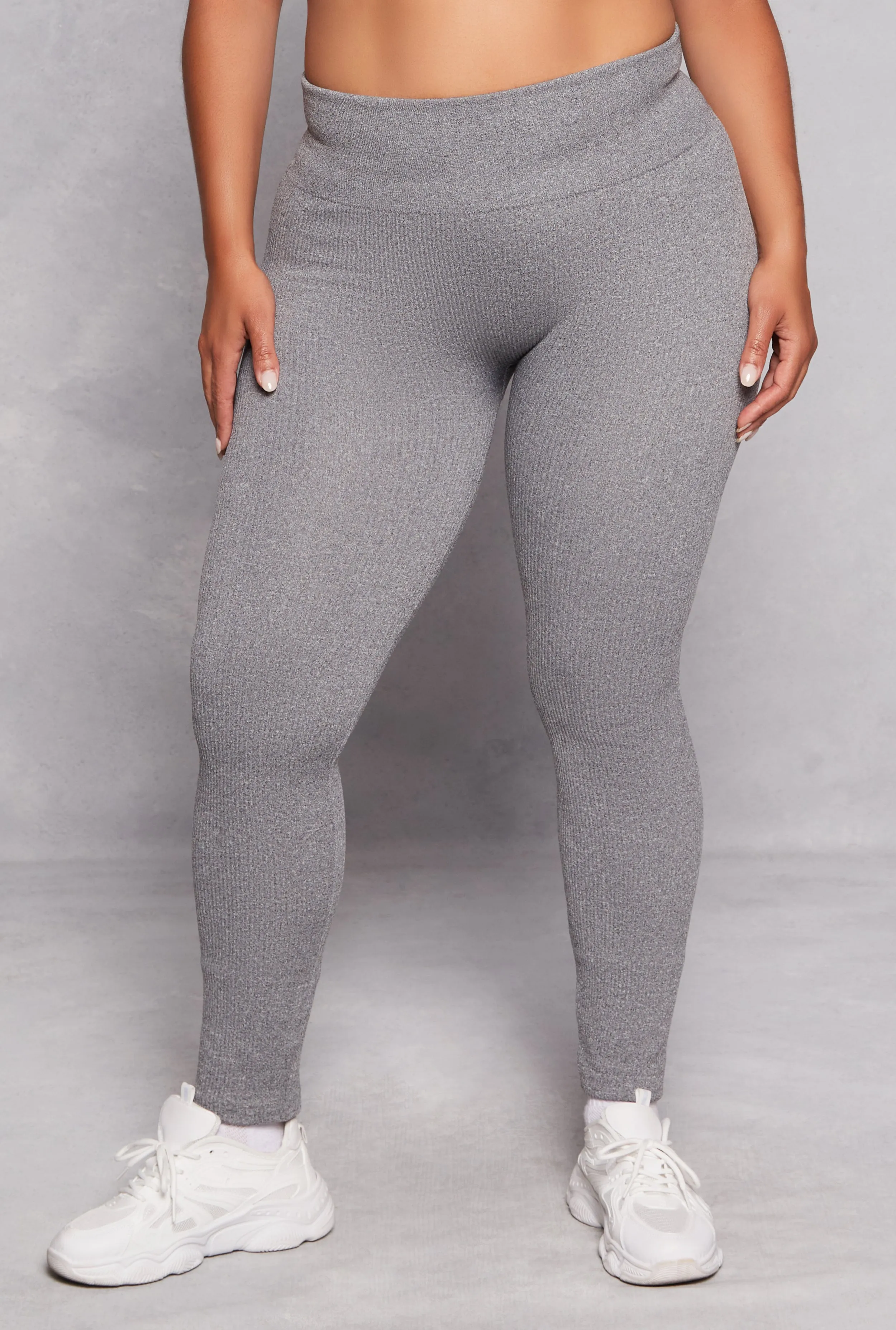 Plus Size Seamless Ribbed High Waist Leggings sold by Rainbow product image thumbnail 2