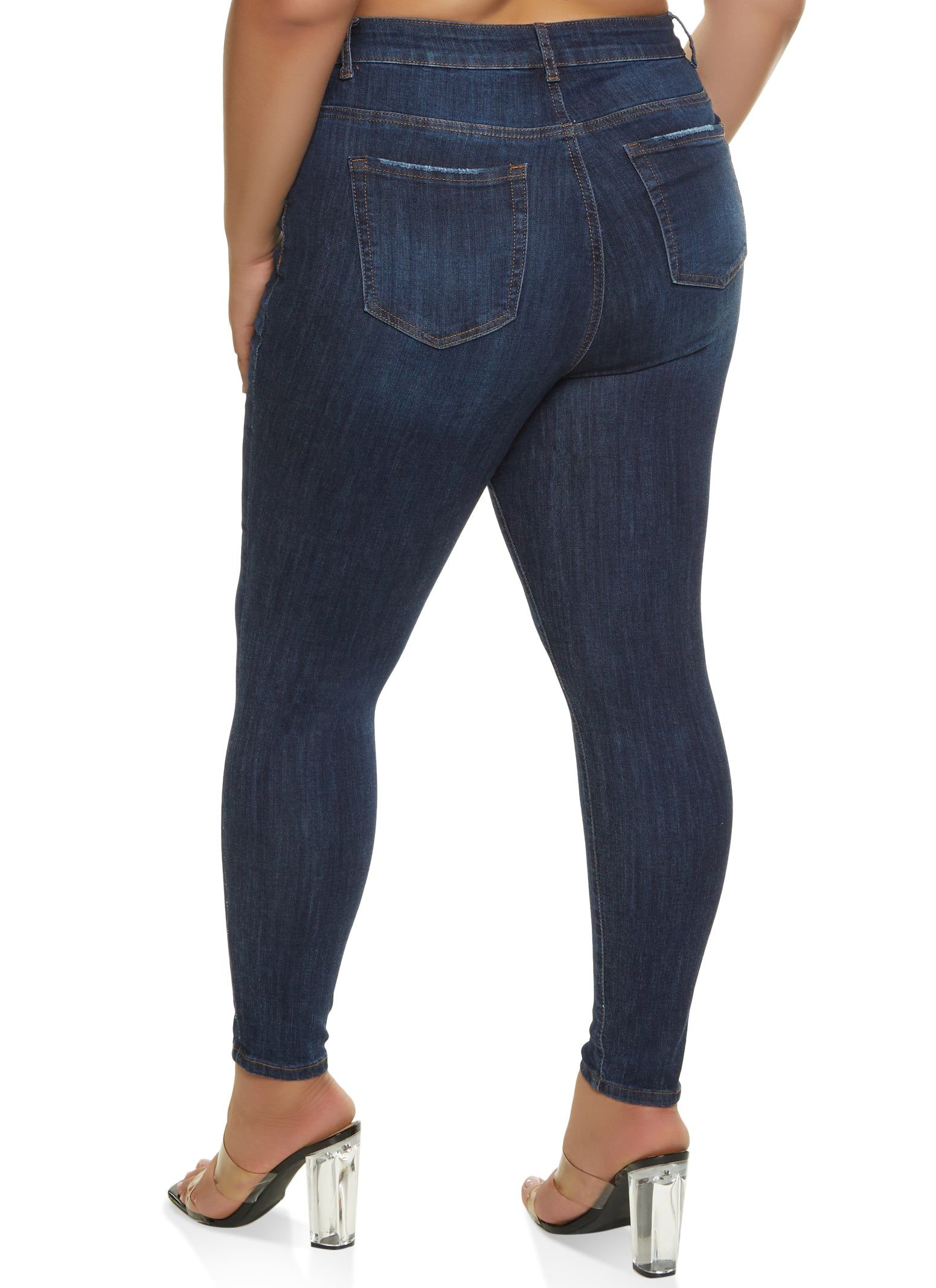 Plus Size WAX Basic Whiskered Skinny Jeans sold by Rainbow product image thumbnail 2