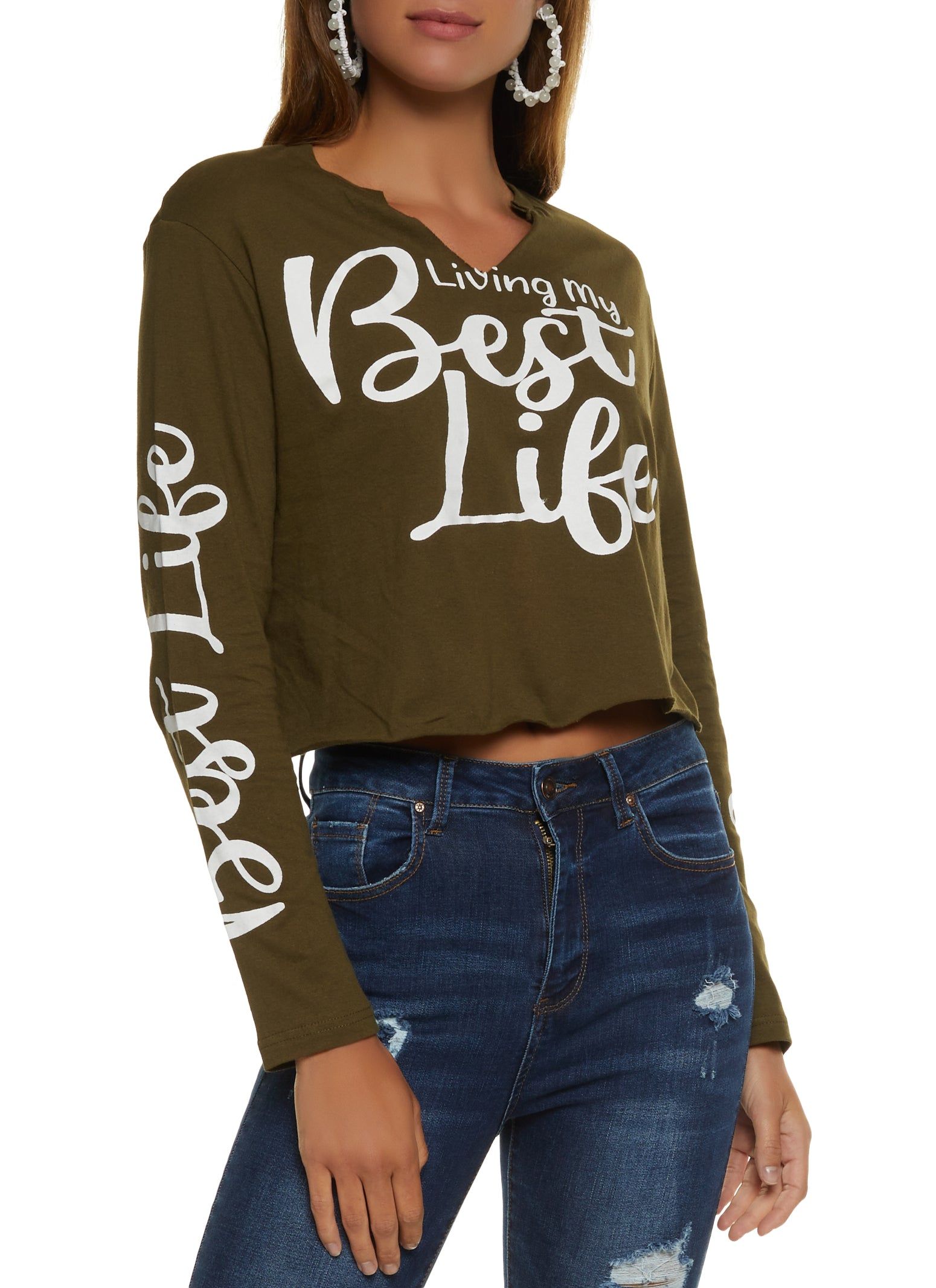 Living My Best Life Graphic Long Sleeve Tee sold by Rainbow