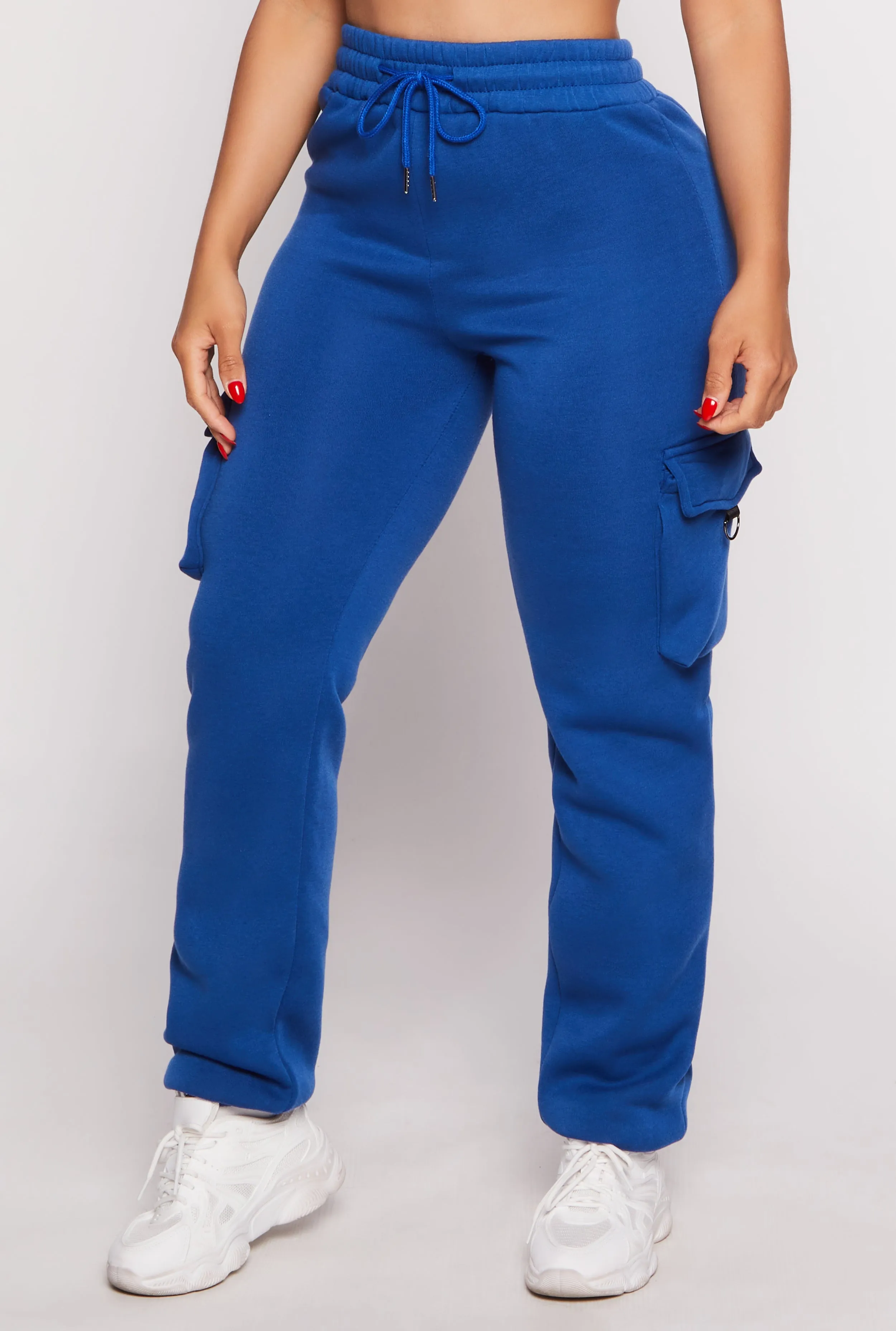 Fleece Drawstring High Waist Cargo Pocket Joggers sold by Rainbow product image thumbnail 2