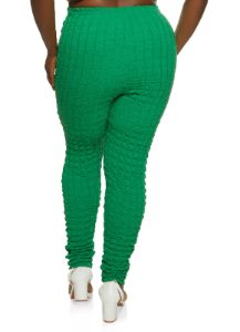Plus Size Bubble Knit High Waisted Pants sold by Rainbow