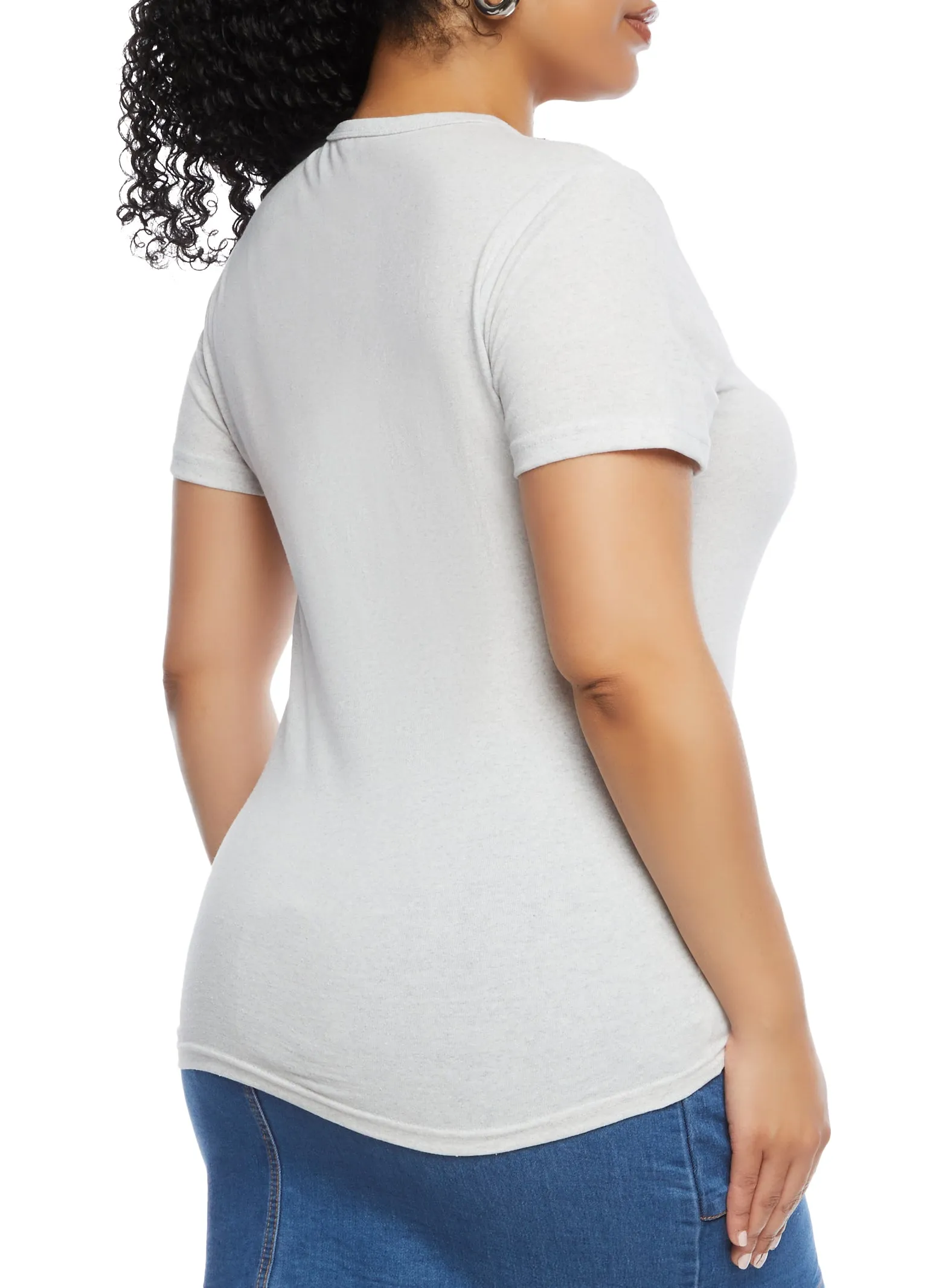 Plus Size Basic Laser Cut T Shirt sold by Rainbow product image thumbnail 3