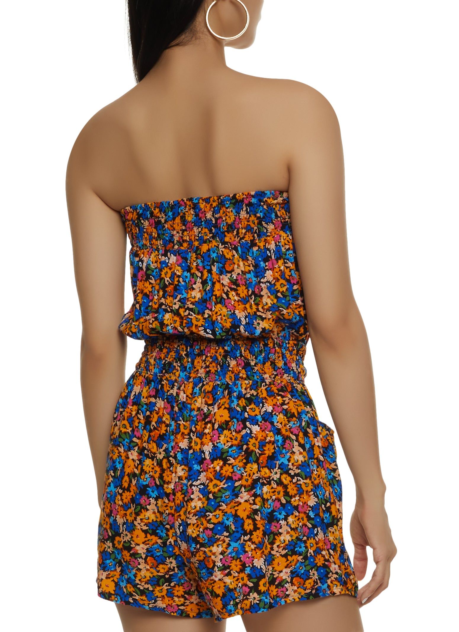Smocked Waist Floral Print Romper sold by Rainbow product image thumbnail 2