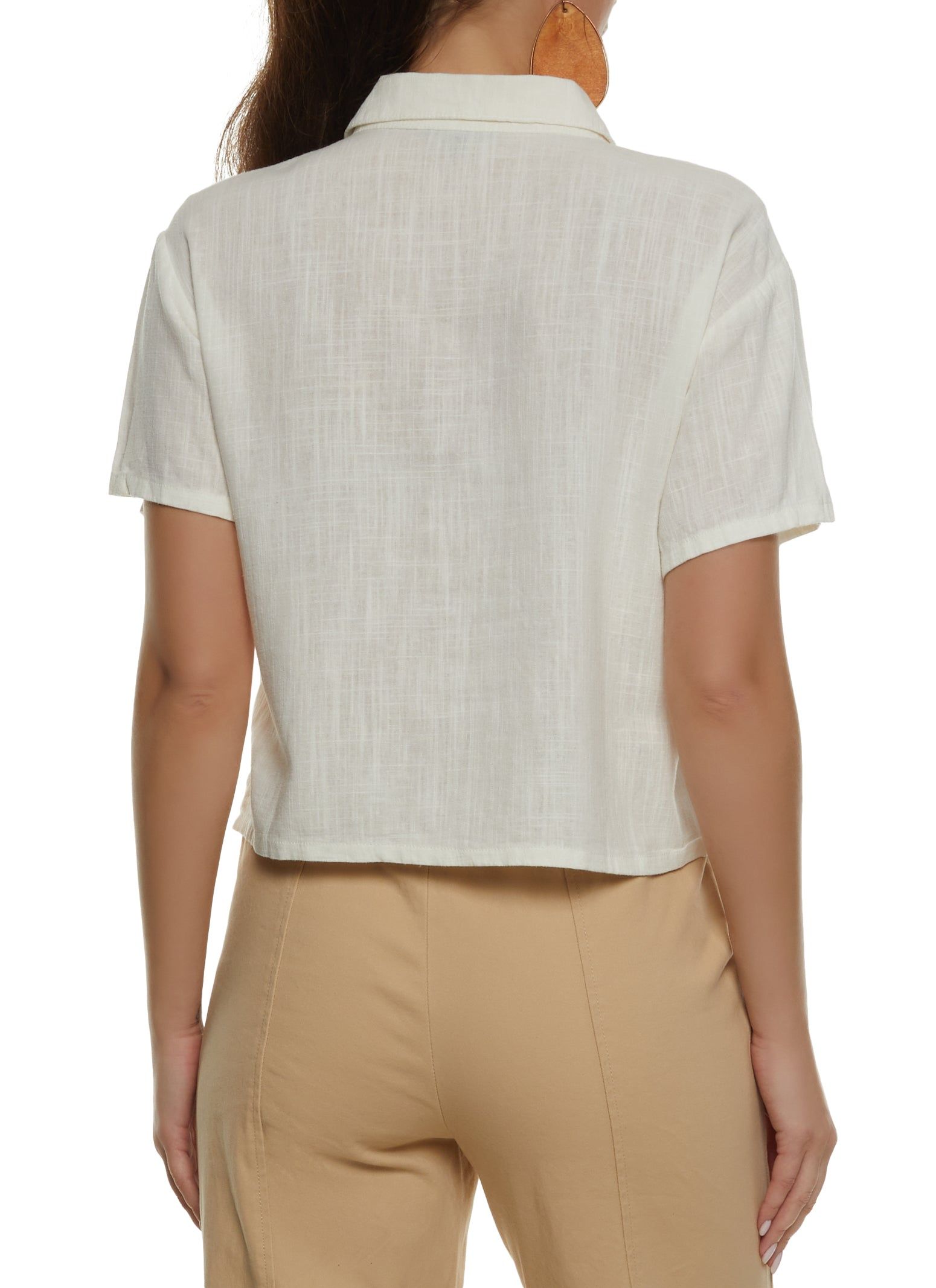 Linen Short Sleeve Button Front Shirt sold by Rainbow product image thumbnail 2