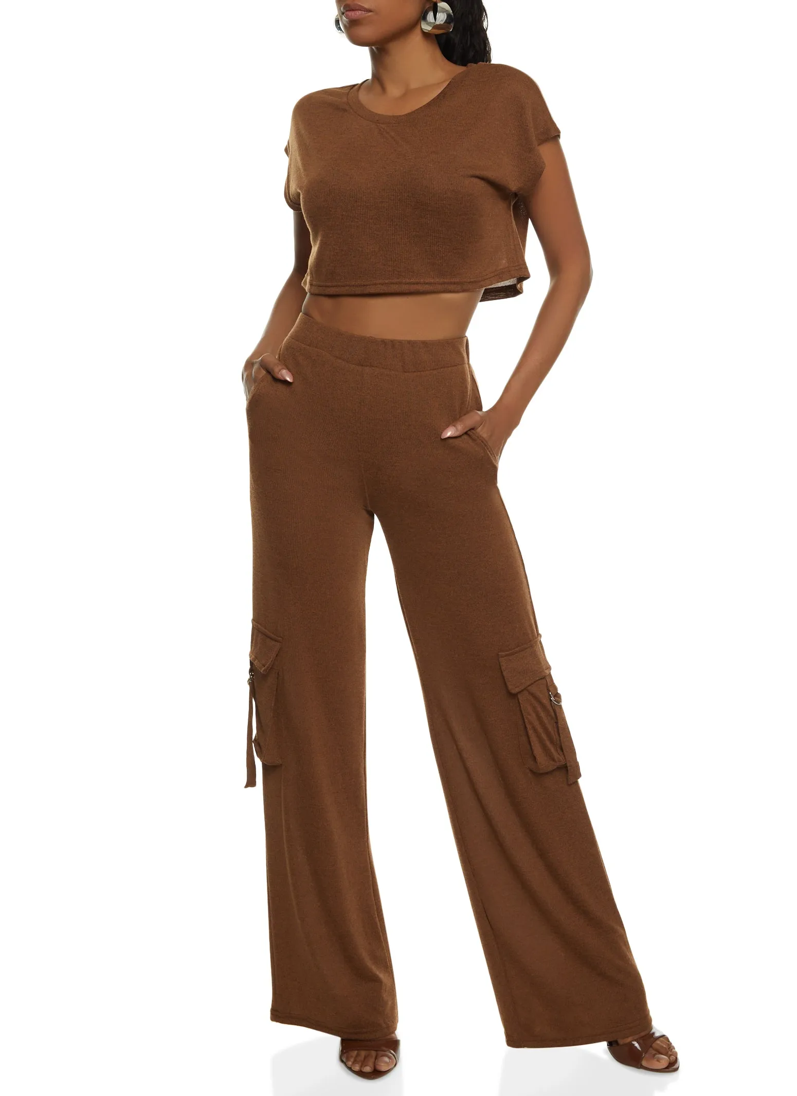 Daisy Brushed Knit Cap Sleeve Crop Top sold by Rainbow product image thumbnail 2