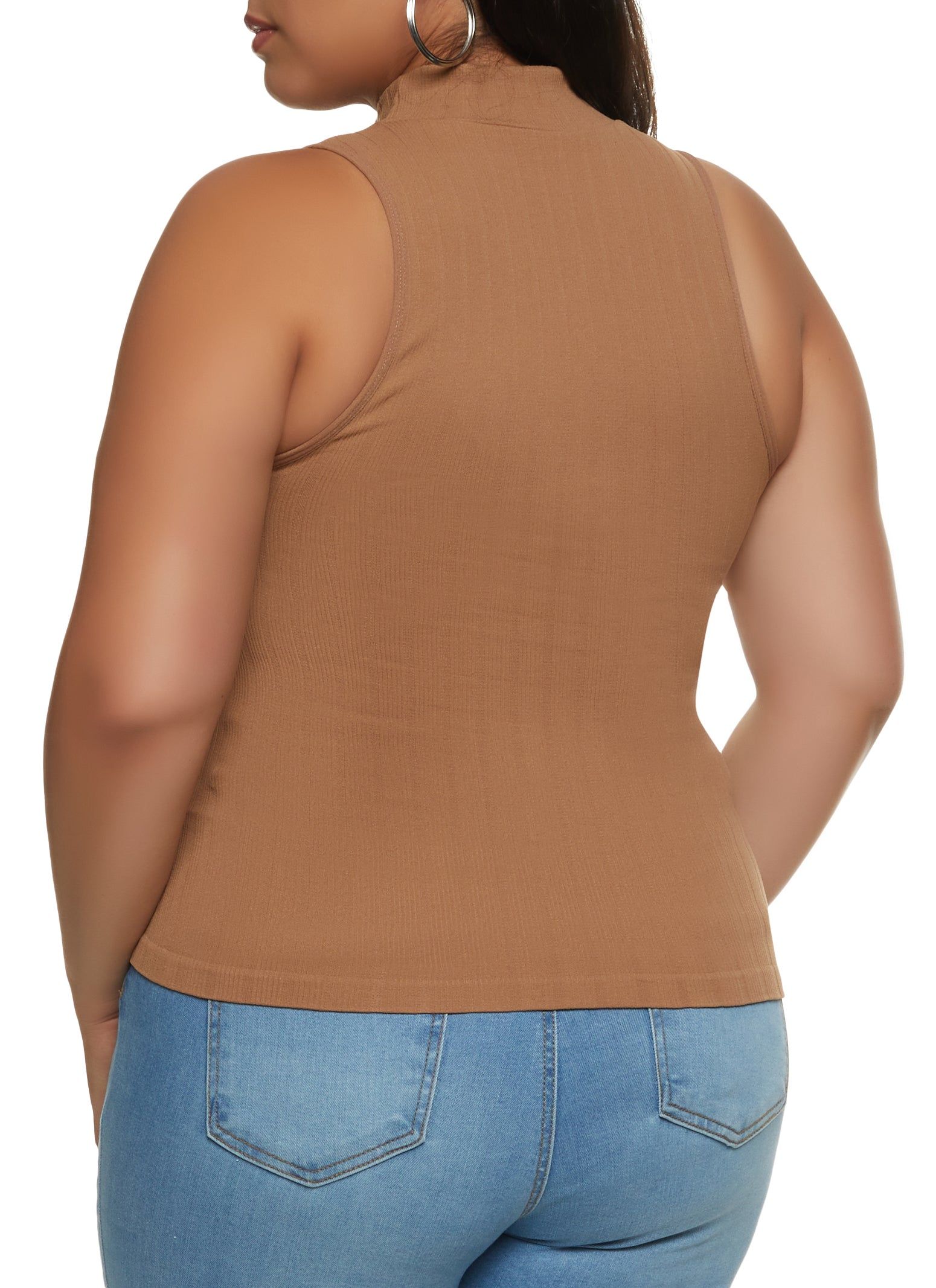 Plus Size Ribbed Mock Neck Tank Top sold by Rainbow product image thumbnail 2