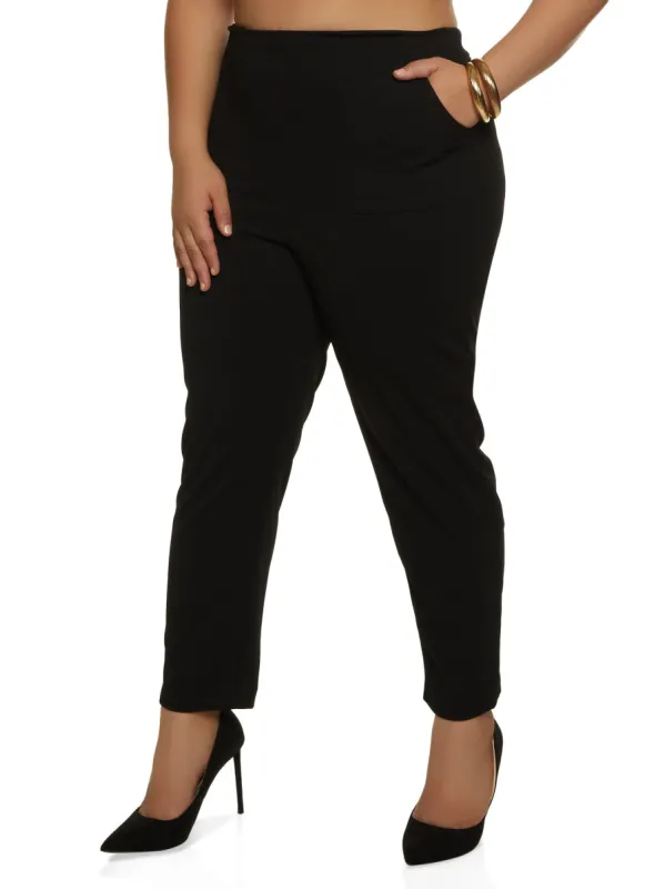 Plus Size Ponte Pocket Dress Pants sold by Rainbow