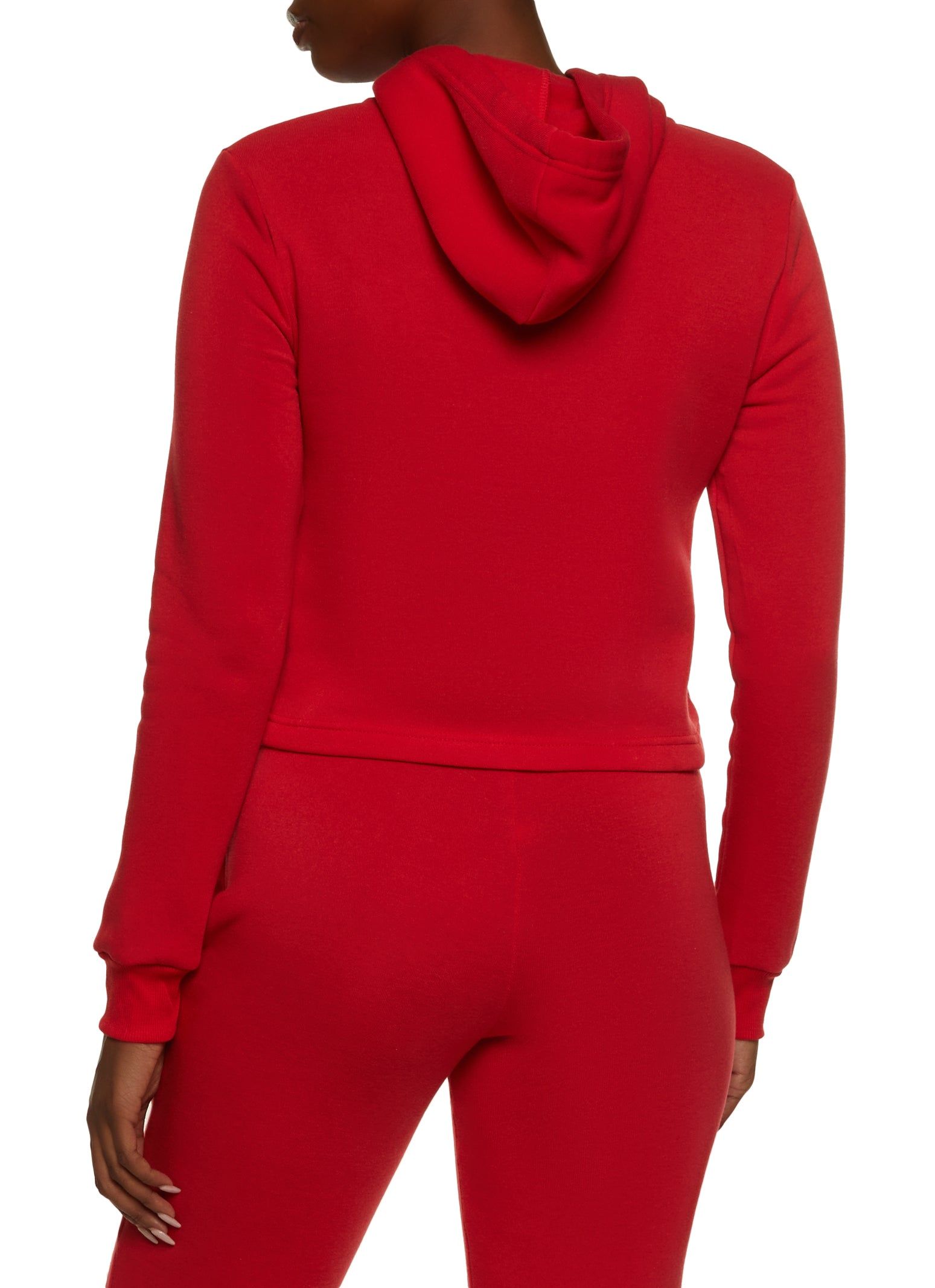 Fleece Hooded Cropped Sweatshirt sold by Rainbow product image thumbnail 3