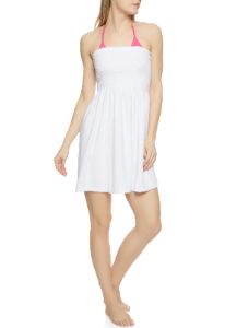 Terry Cloth Strapless Smocked Cover Up Dress sold by Rainbow