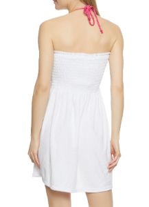 Terry Cloth Strapless Smocked Cover Up Dress sold by Rainbow