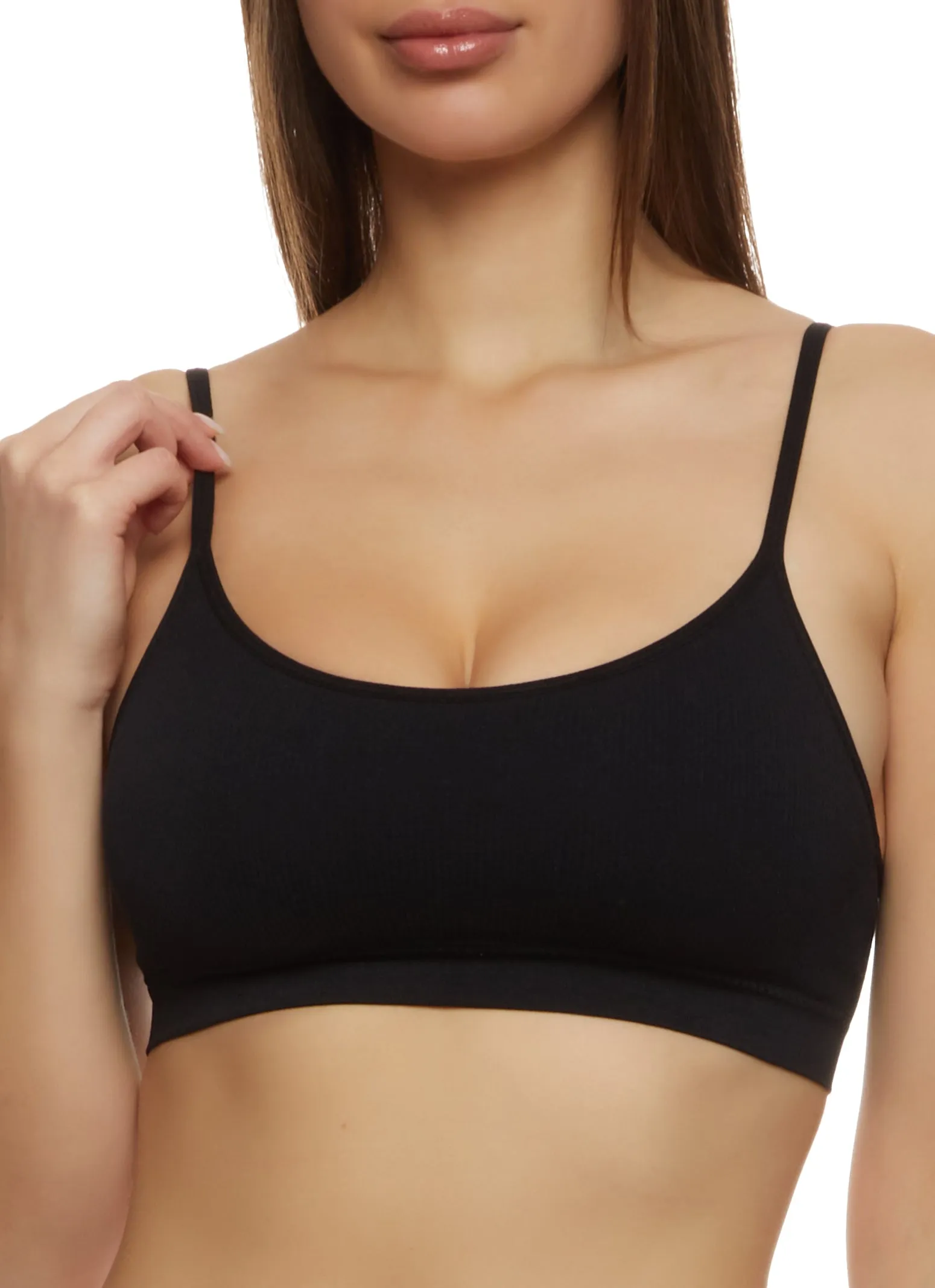 Solid Ribbed Seamless Bralette sold by Rainbow