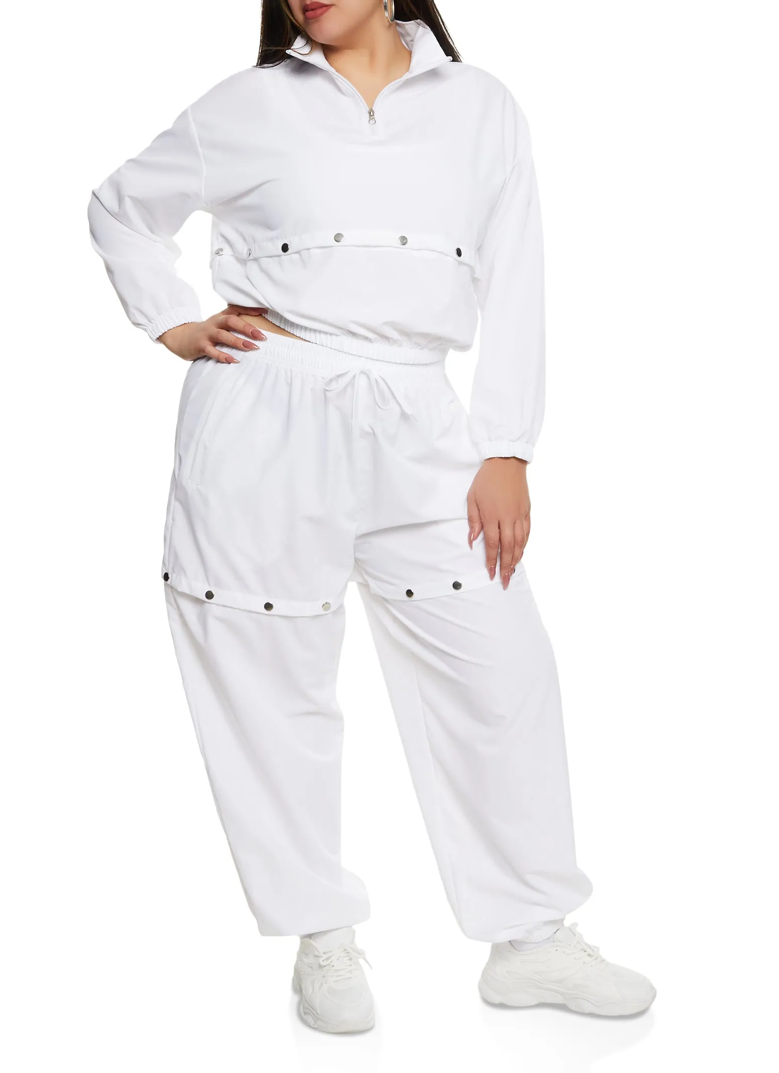 Plus Size Zip Neck Tear Away Track Jacket sold by Rainbow product image thumbnail 2