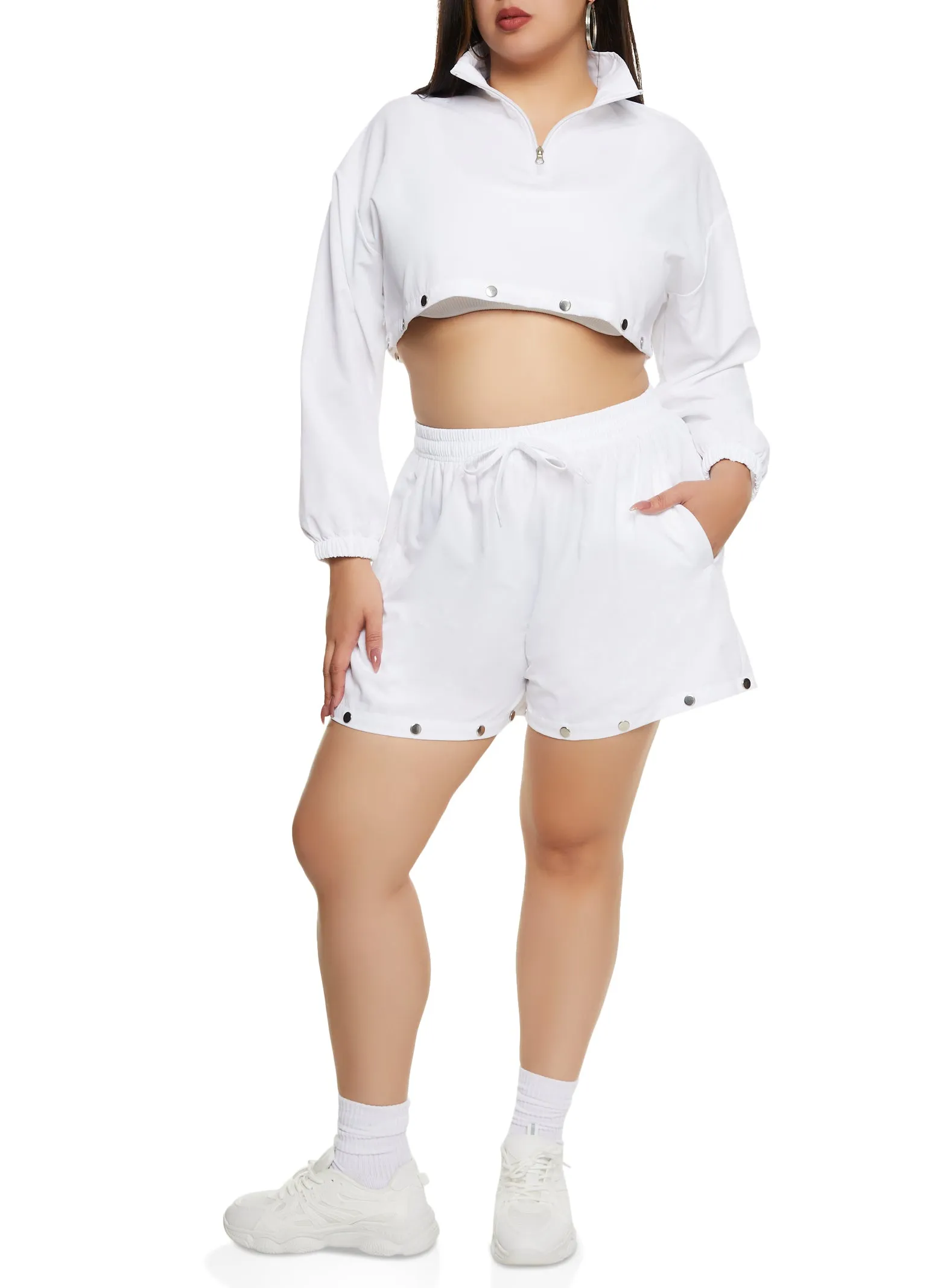 Plus Size Zip Neck Tear Away Track Jacket sold by Rainbow product image thumbnail 5