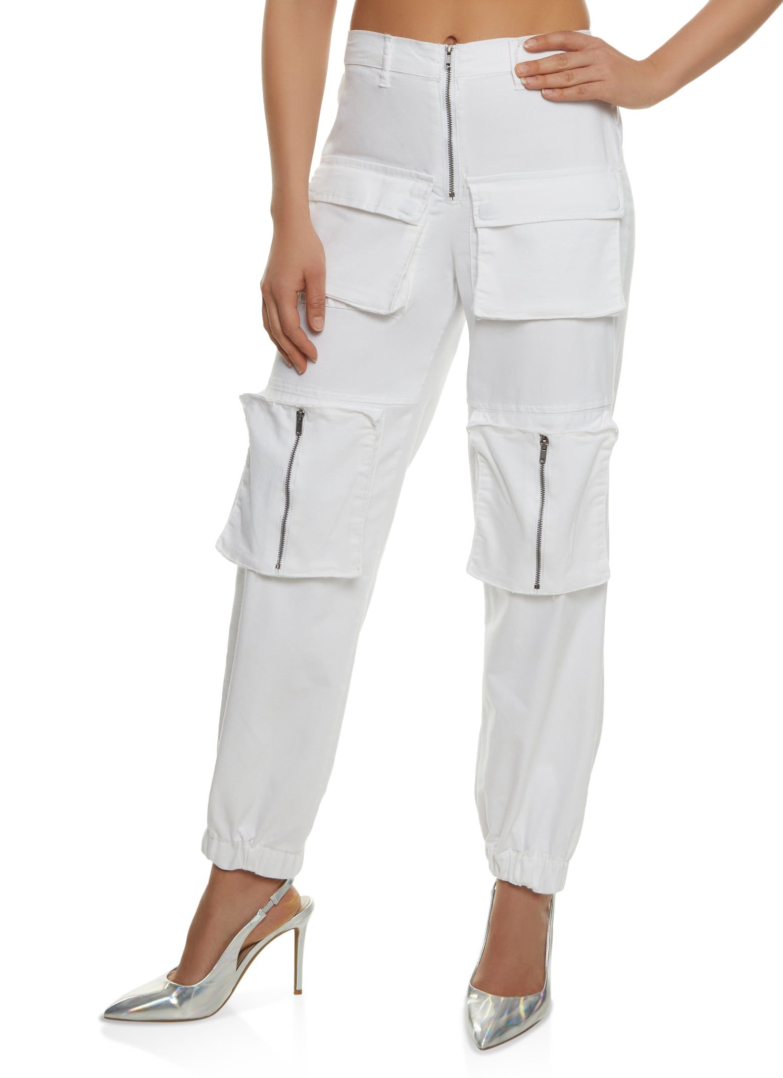 Zip Front Cargo Joggers sold by Rainbow