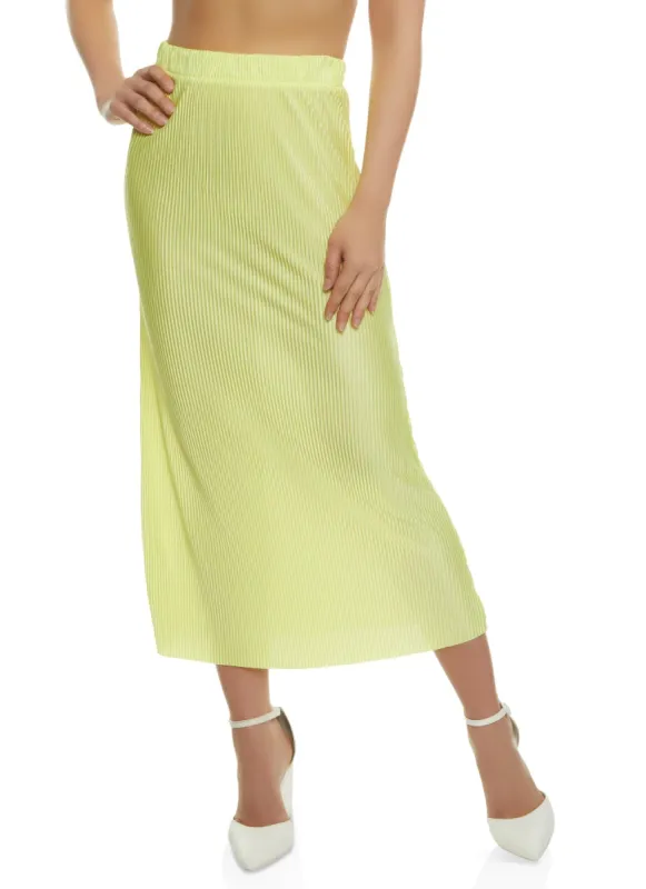 Plisse High Waist Midi Skirt sold by Rainbow