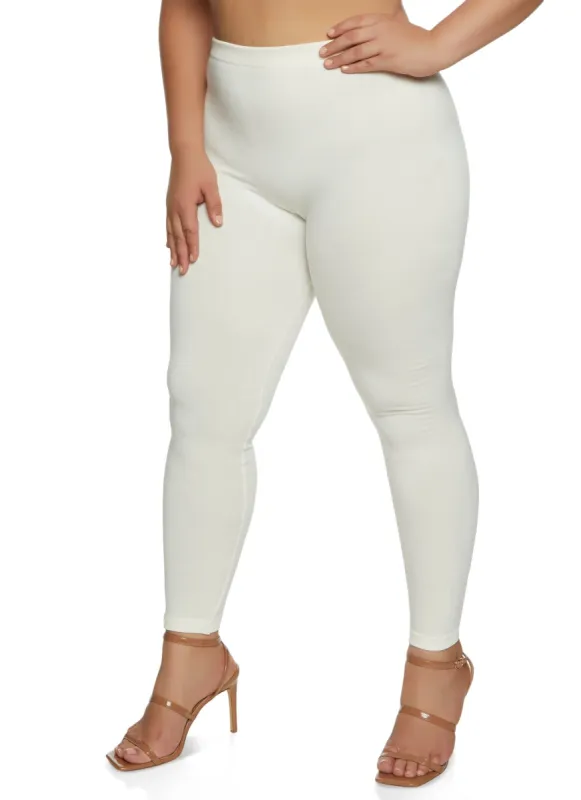 Plus Size Seamless Basic High Waisted Leggings sold by Rainbow