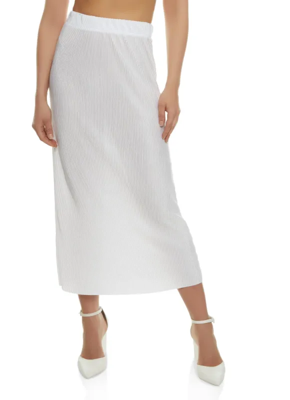 Plisse High Waist Midi Skirt sold by Rainbow