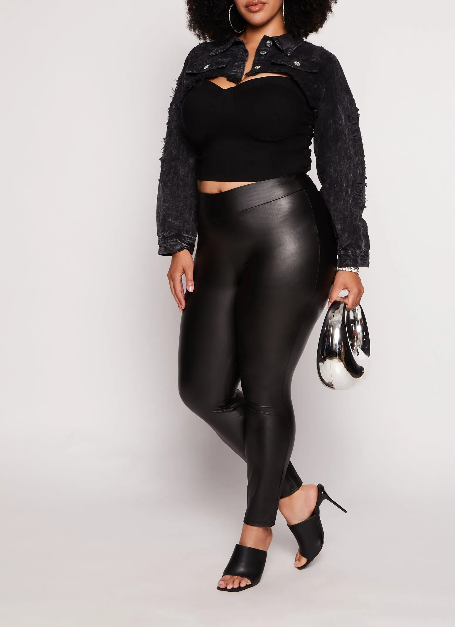 Plus Size Distressed Bolero Jean Jacket sold by Rainbow product image thumbnail 2