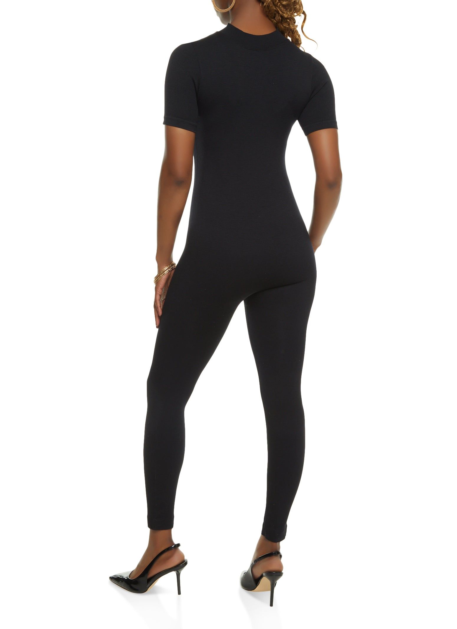 Seamless Short Sleeve Half Zip Catsuit sold by Rainbow product image thumbnail 2