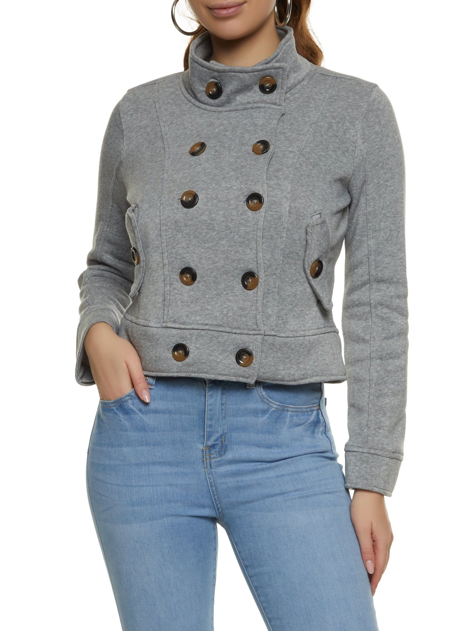 Fleece Double Breasted Peacoat sold by Rainbow